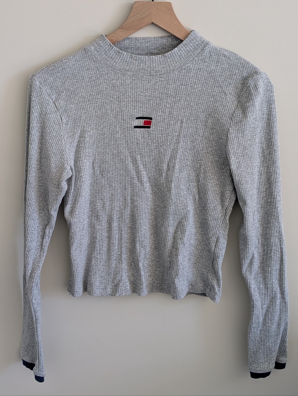 Tommy Hilfiger Ribbed Mock Neck Long Sleeve